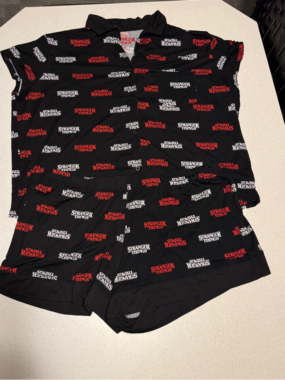 Netflix Stranger Things Logo Tee — Black & Red Print
